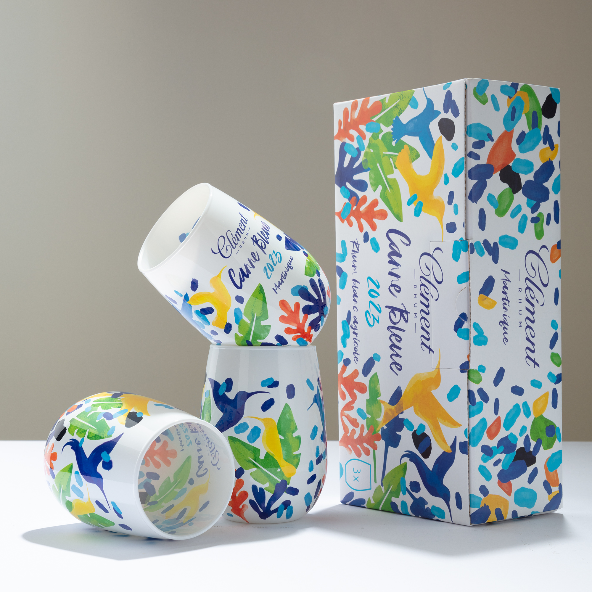 Rhum Clement Canne Bleue 2023 bottle detail — sublimation decoration
