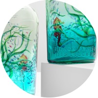 Clear decorated bottle