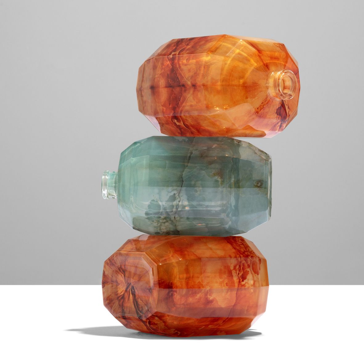 Milky decorated bottle