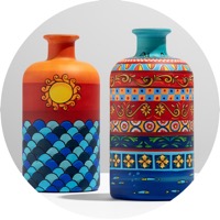 White Matte decorated bottle